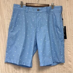 Walter Hagen 34 9” Blue White Seagulls Inseam Perfect 11 Collection Golf Shorts